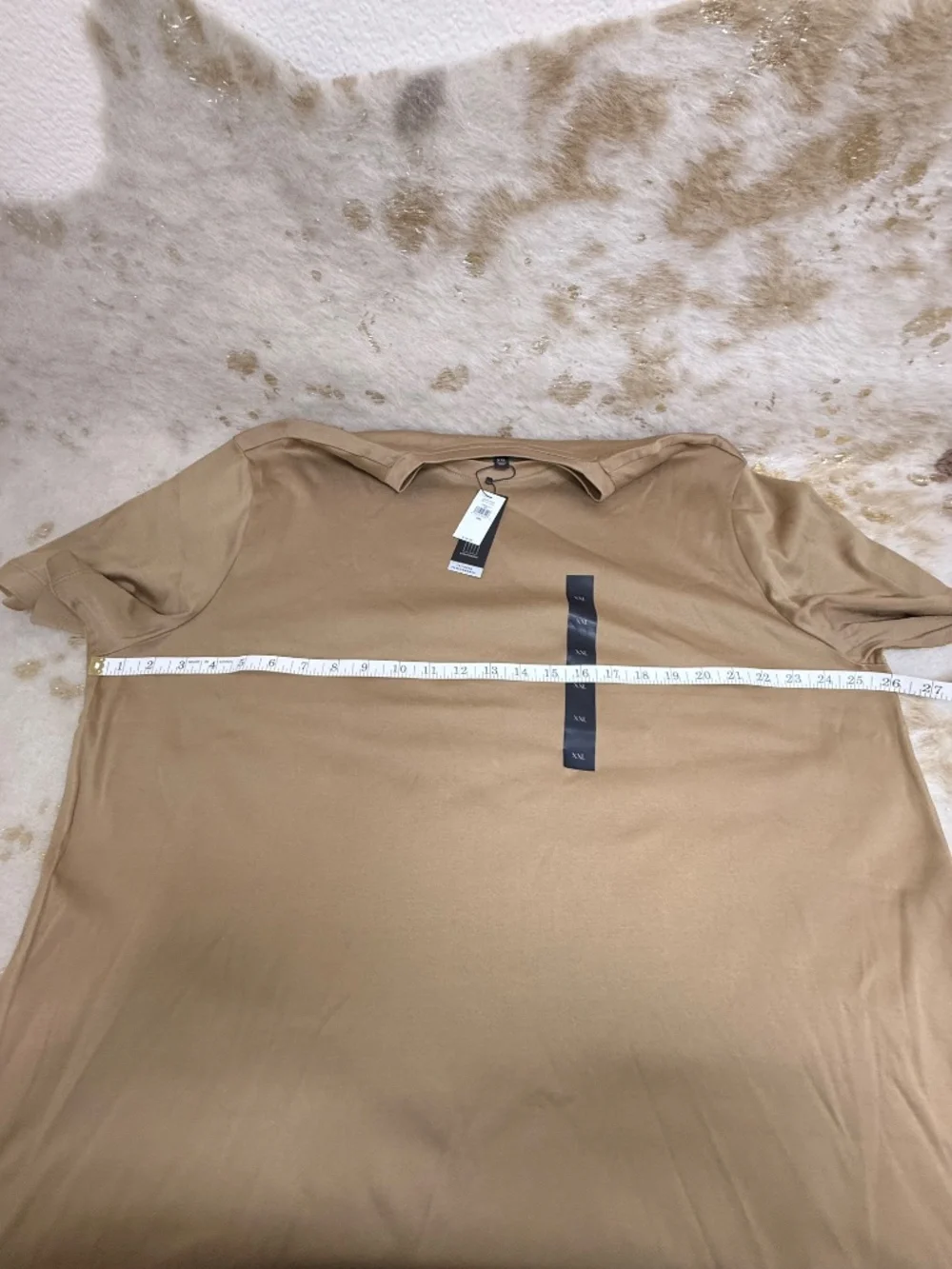 Banana Republic Luxe Touch Tee Men's XXL Tan Whiskey Crew Neck Short Sleeve NWT